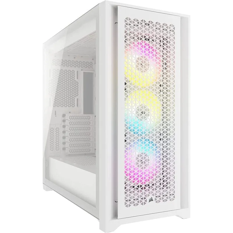 Corsair iCUE 5000D RGB AIRFLOW Vetro temperato USB 3.2 Bianco - immagine 1