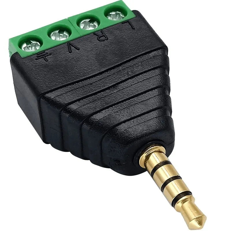 Connettore jack Goobay Terminale a vite TRRS da 3,5 mm 4 pin maschio nero - immagine 1