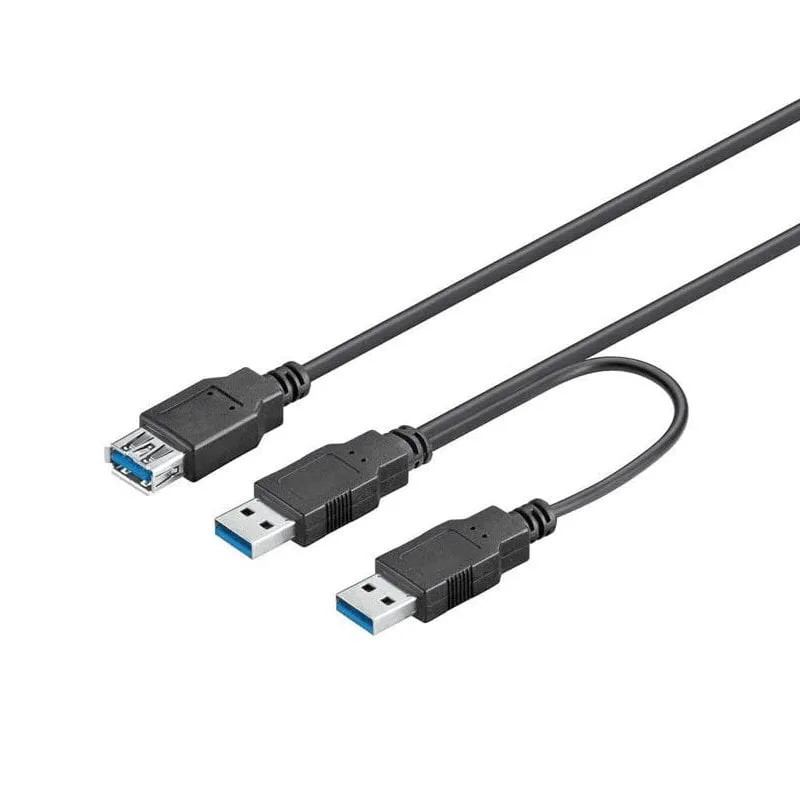 Cavo Goobay USB 3.0 a 2 x USB femmina/maschio da 30 cm Nero - immagine 1