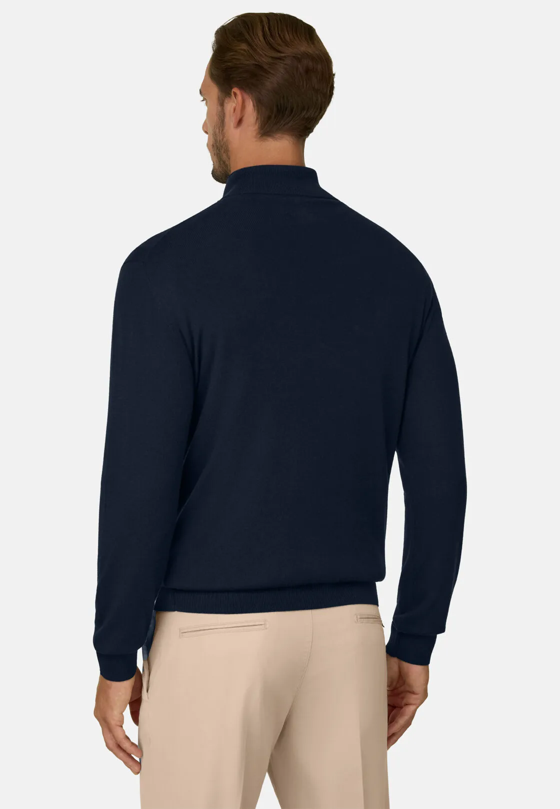 Boggi, Maglia Full Zip In Lana Merino, Uomo, Navy, Taglia: XXL - immagine 4