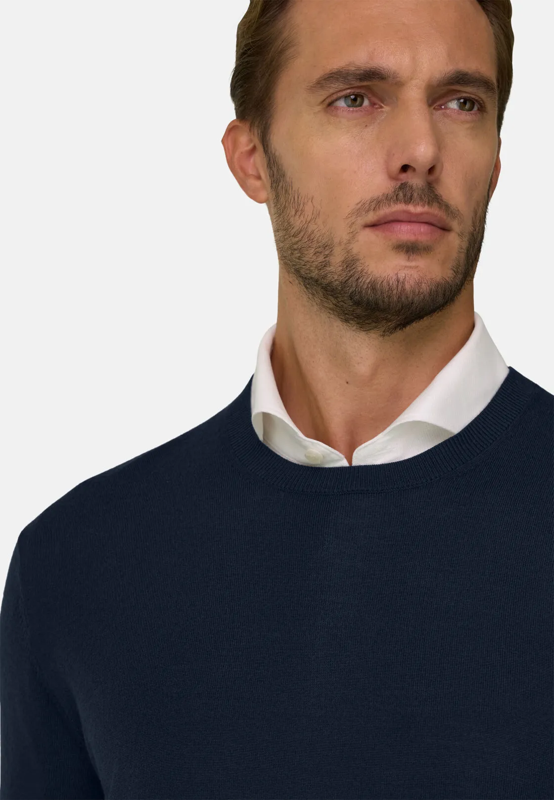 Boggi, Maglia Girocollo In Lana Merino Superfine, Uomo, Navy, Taglia: M - immagine 3