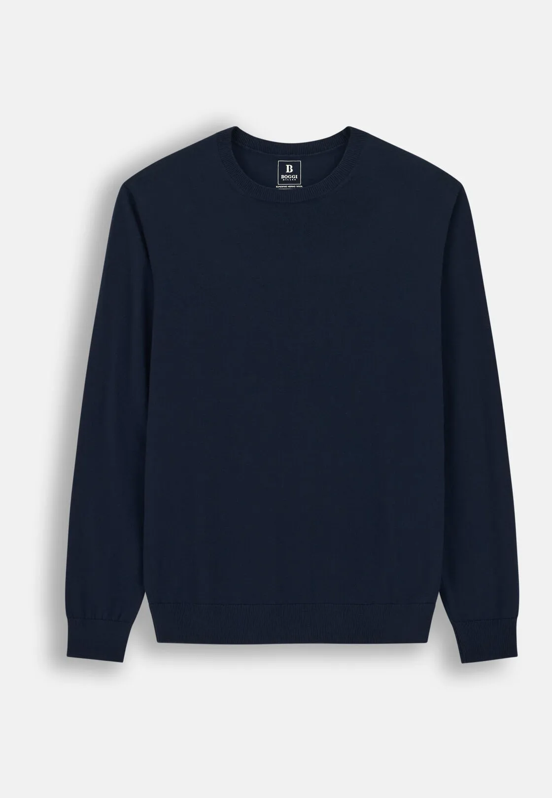 Boggi, Maglia Girocollo In Lana Merino Superfine, Uomo, Navy, Taglia: XS - immagine 5