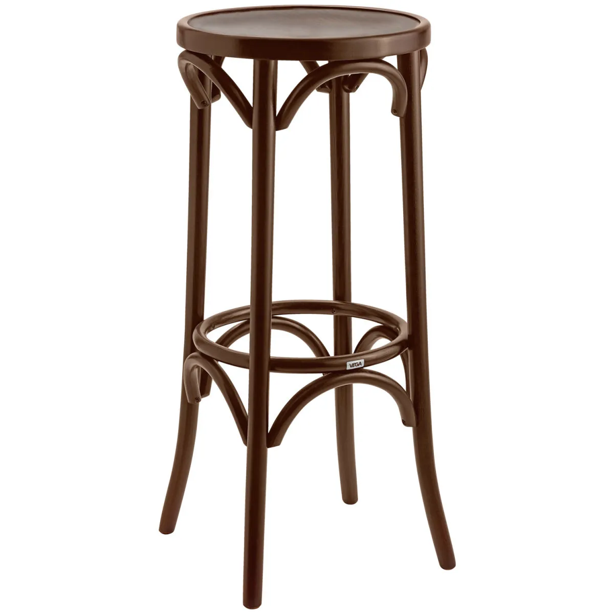 VEGA Sgabello Wilhelm; 37x37x80 cm (LxPxH); seduta noce, struttura noce - immagine 1