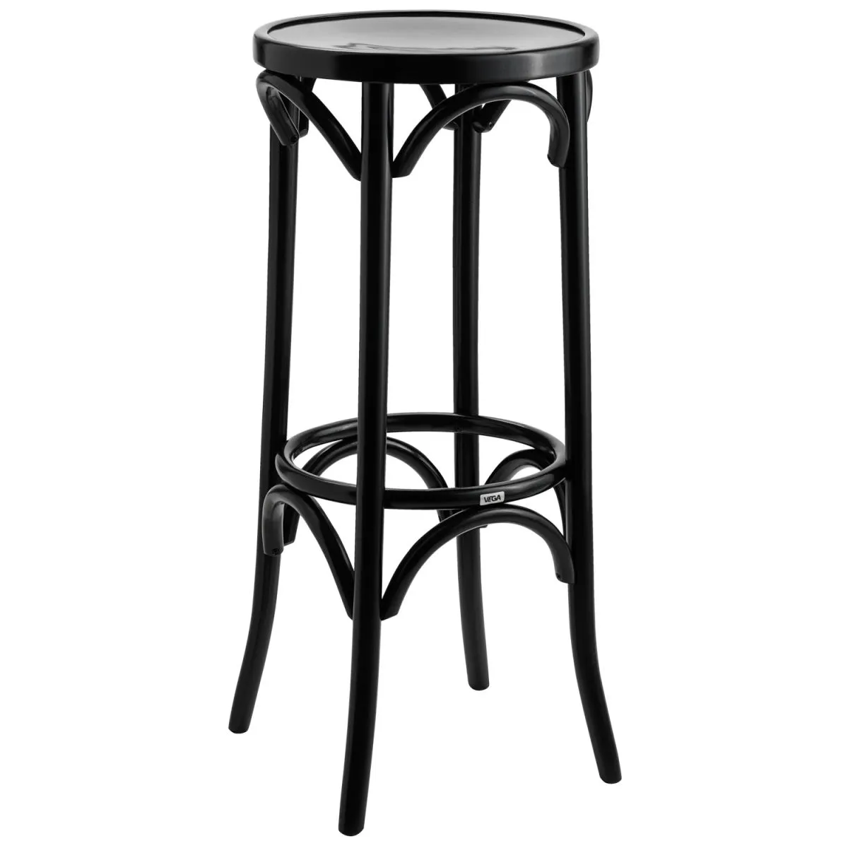 VEGA Sgabello Wilhelm; 37x37x80 cm (LxPxH); nero - immagine 1
