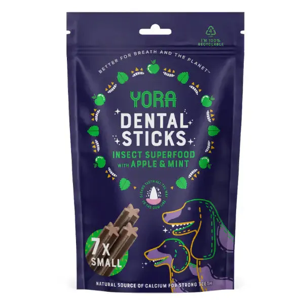 Yora Dental Sticks snack dentali a base di insetti con mela e menta Small 7 Stick - immagine 1