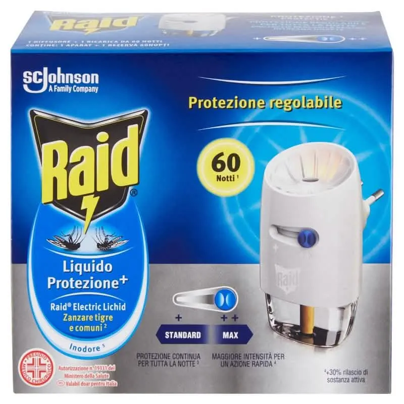 Raid Antiz Zanzare Protezione Completa con Ricarica - 60 Notti di Efficacia - immagine 1