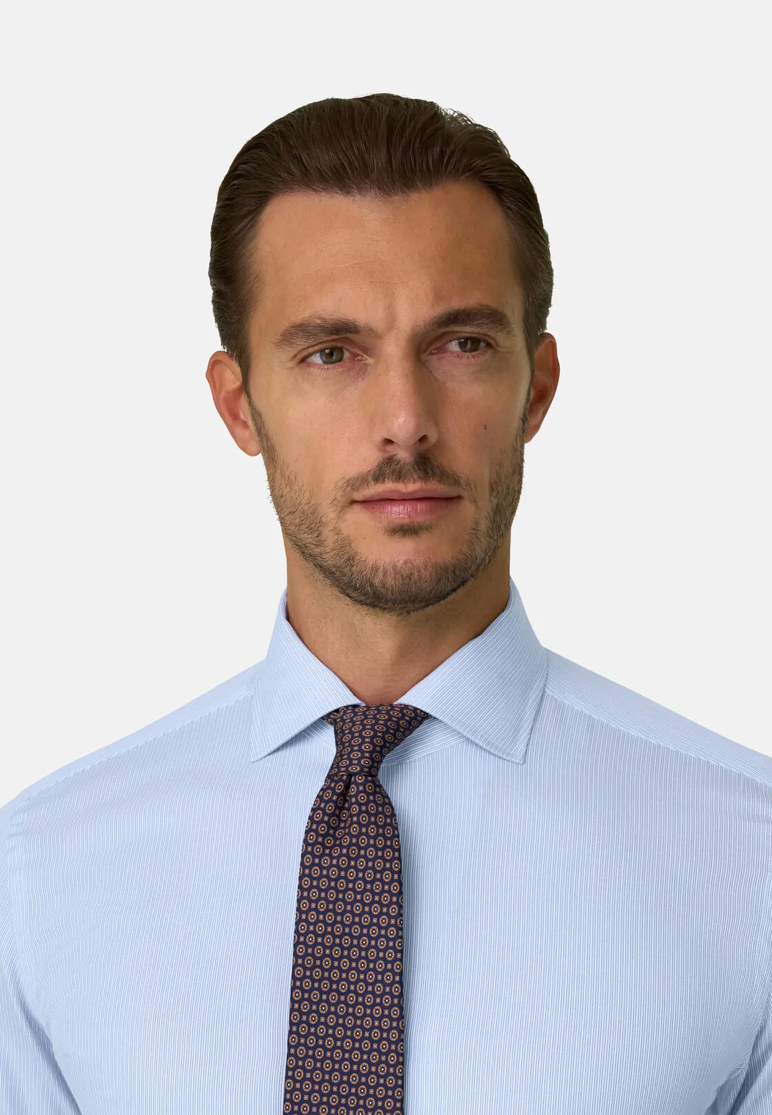 Boggi, Camicia A Righe In Cotone Regular Fit, Uomo, Azzurro, Taglia: 43 - immagine 3