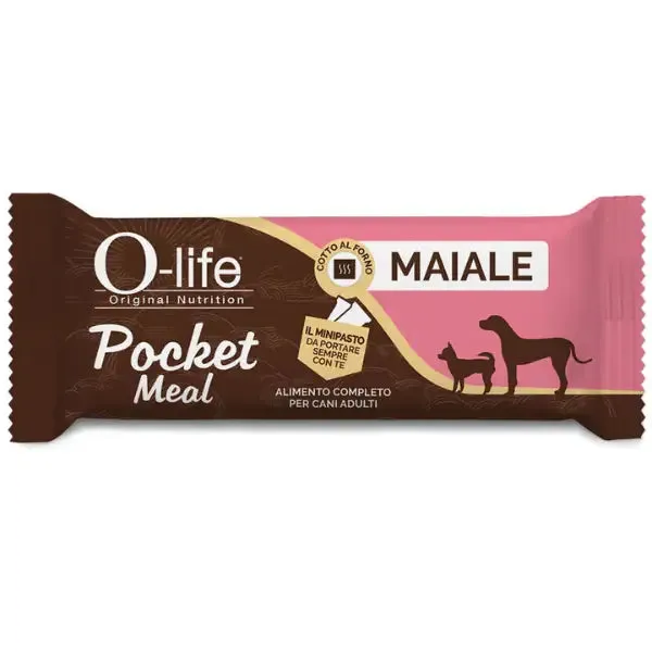 O-life Adult Pocket Meal minipasto completo umido per cani 35 gr Maiale - Cibo umido per cani - immagine 1