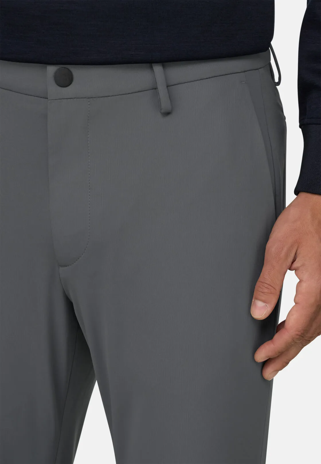 Boggi, Pantaloni In Nylon Elasticizzato B Tech, Uomo, Grigio, Taglia: 56 - immagine 3