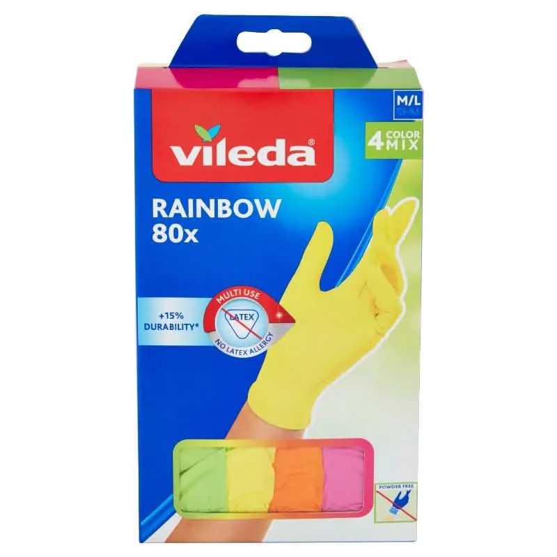 Guanti Vileda Colors Nitrile - 80 Pezzi Med/Gr per lavori domestici - immagine 1
