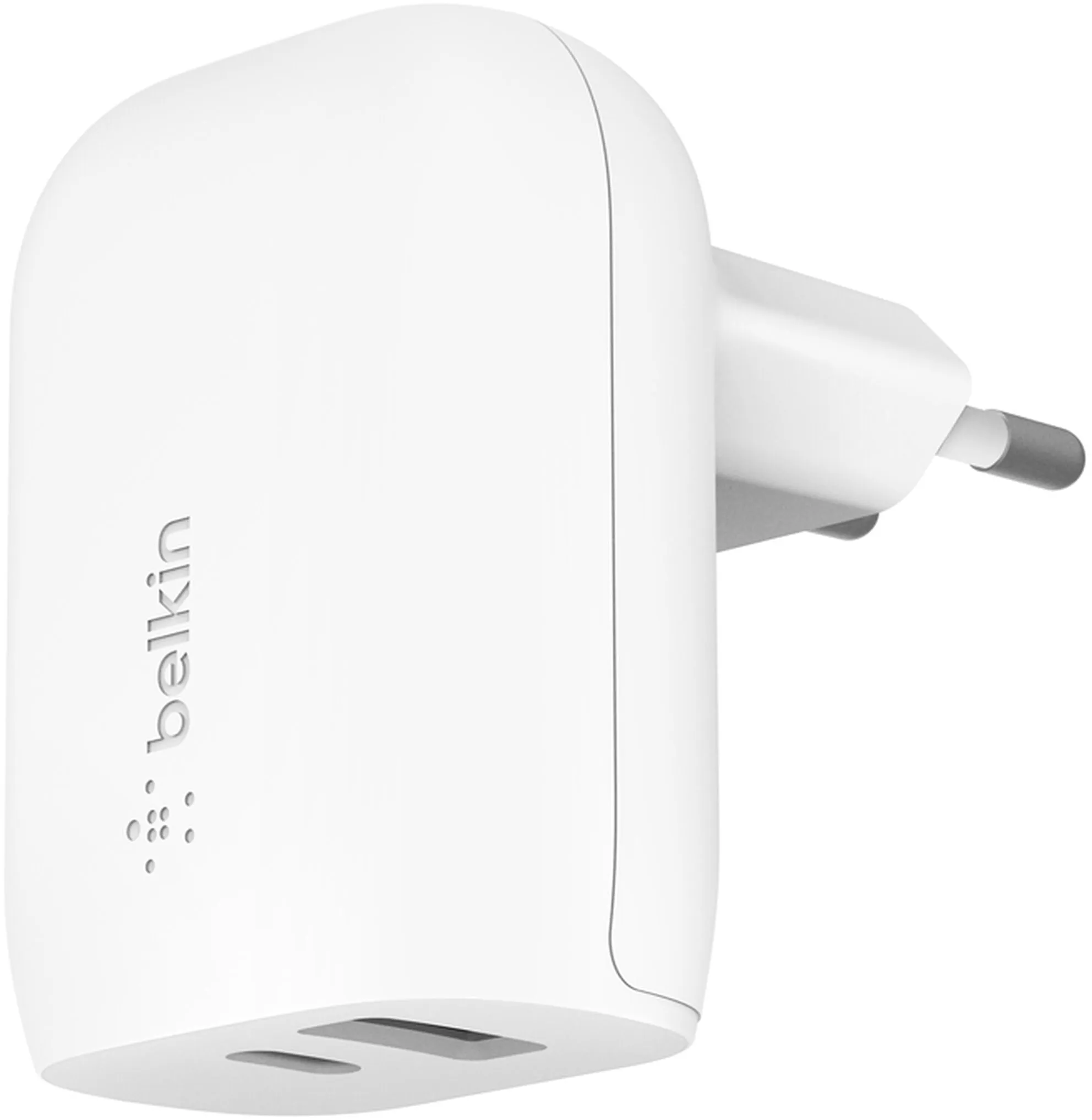 Caricatore da rete Belkin BoostCharge Dual, 37W, 3A, 1 x USB-A - x USB-C, Bianco WCB007vfWH - immagine 1