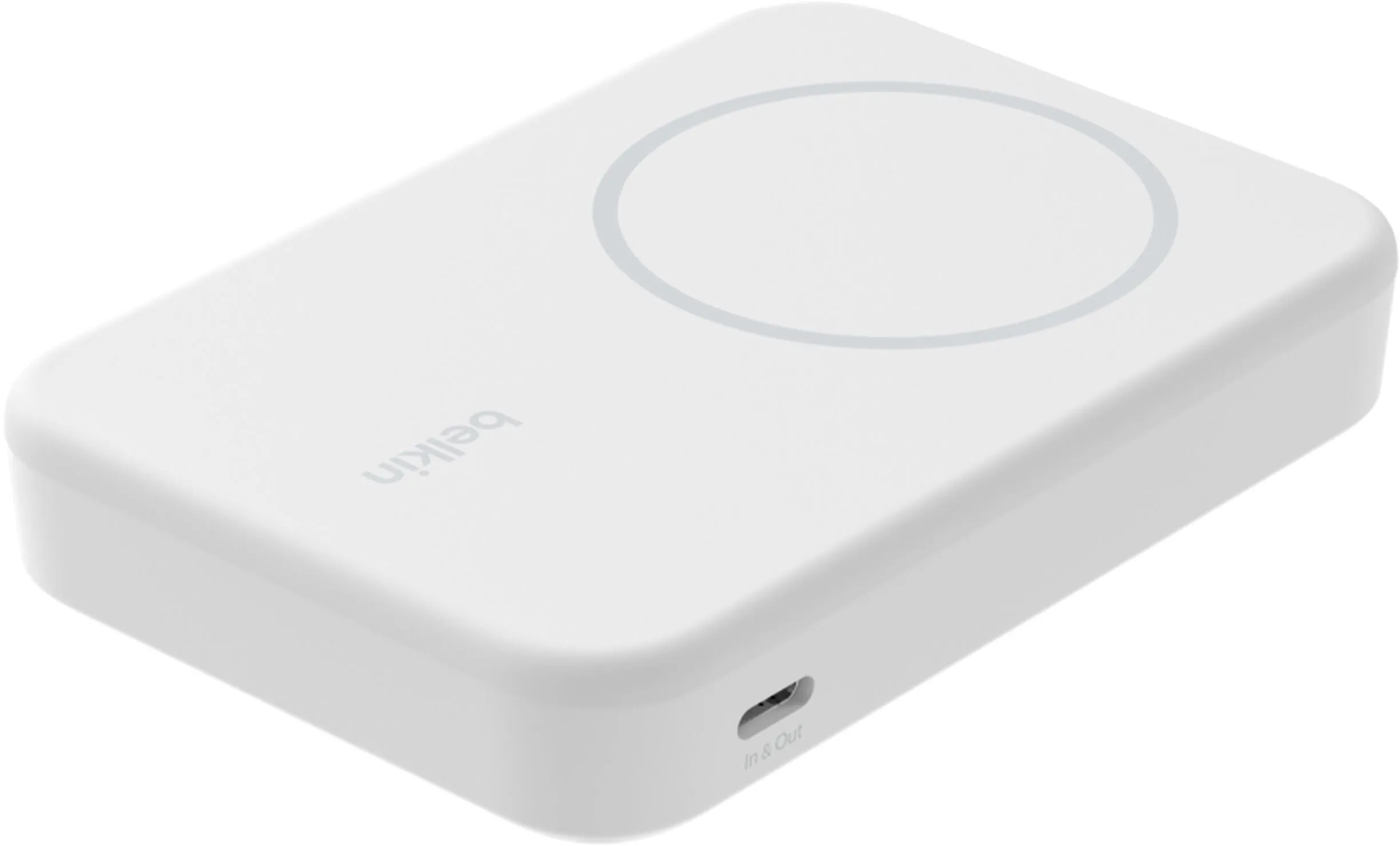 Batteria Esterna Wireless Belkin BoostCharge Pro con Kickstand, 8000mAh, 15W, FQI, 1 x QI - 1 x USB-C, Bianca BPD007btWH - immagine 1
