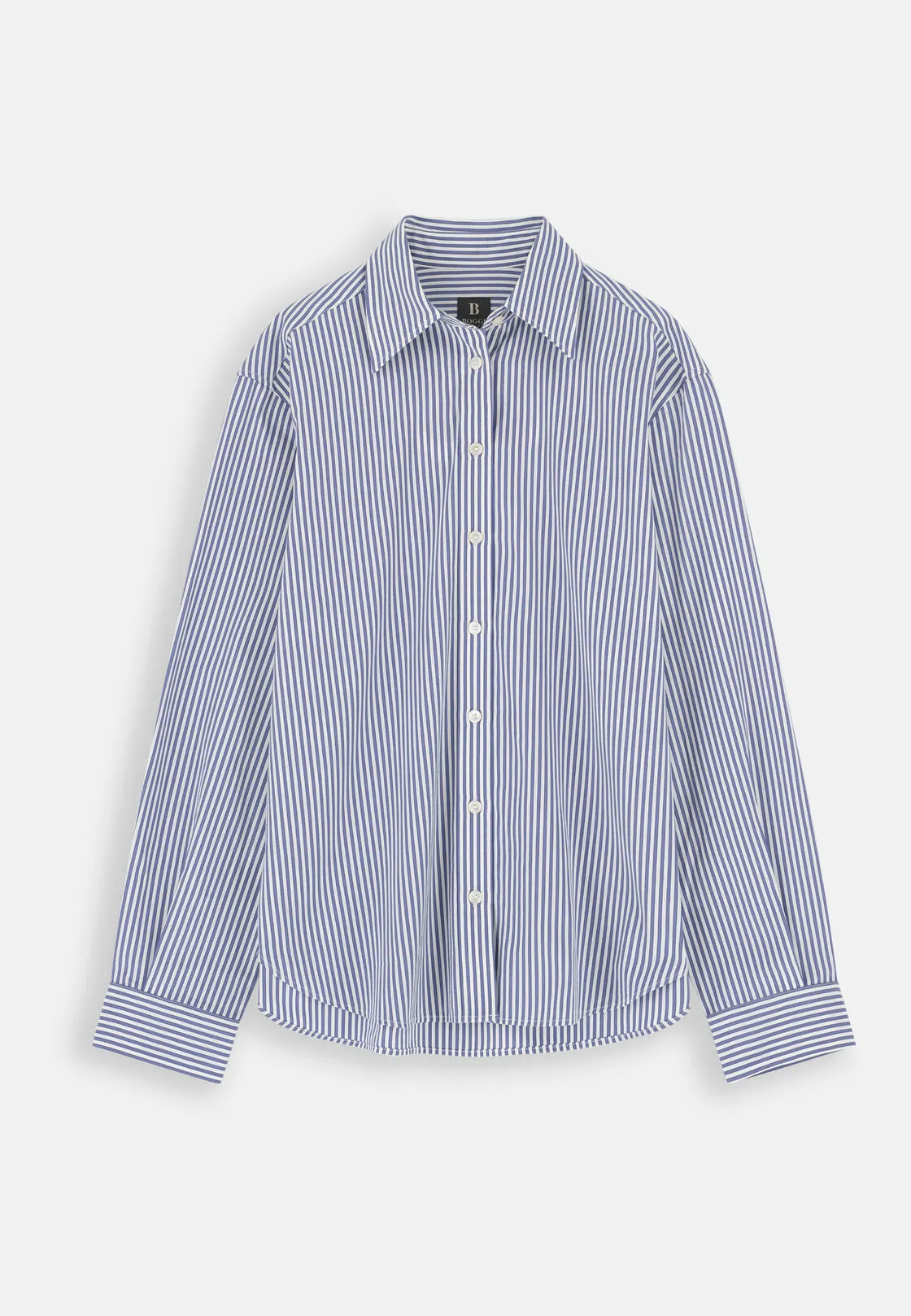 Boggi, Camicia Rigata Collo Aperto, Donna, Navy, Taglia: M - immagine 5