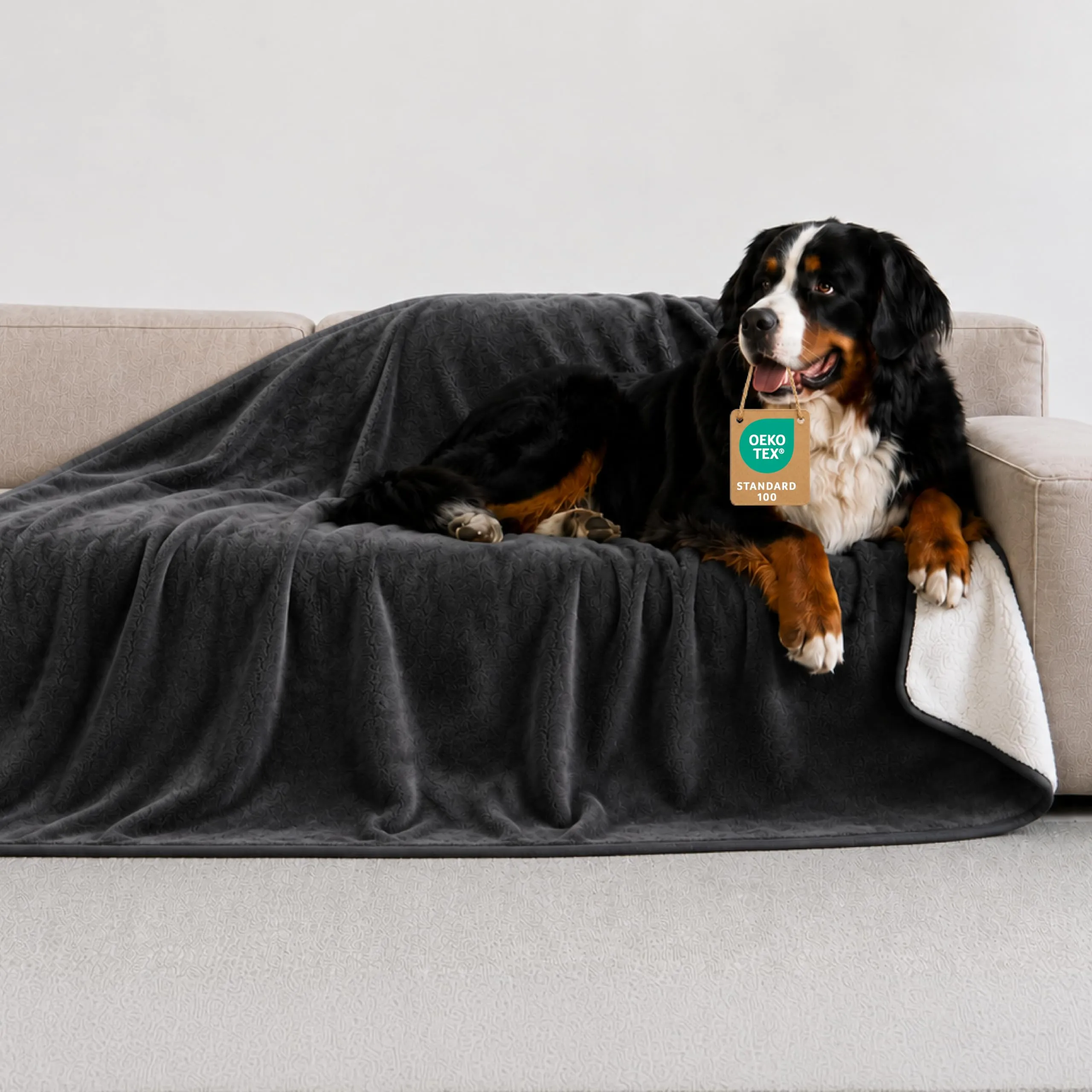 Twinzen Coperta Impermeable Cani 127x152 cm - Copridivano Pile Sherpa - immagine 1