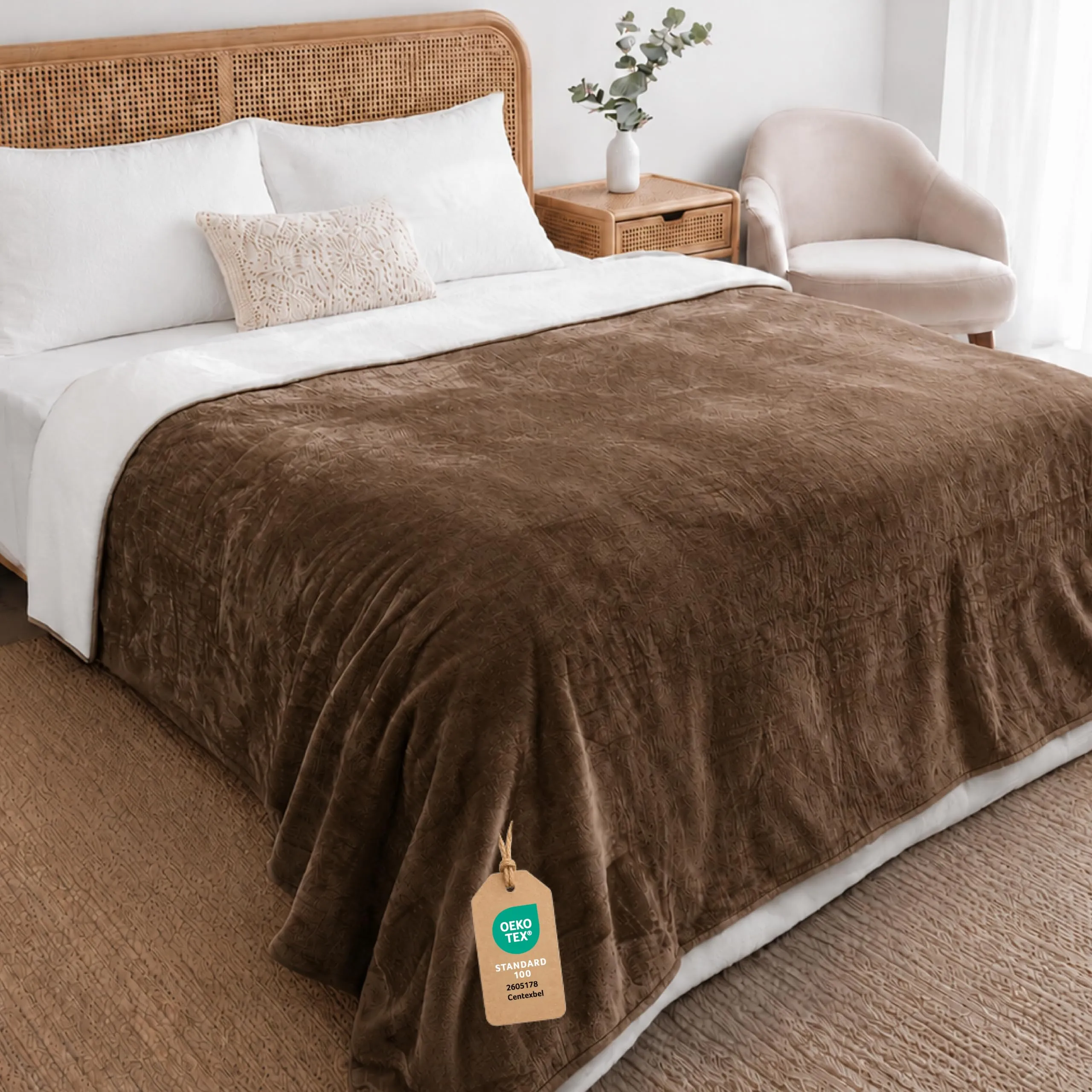 Twinzen Coperta Impermeable Cani 152x203 cm - Copridivano Pile Sherpa - immagine 1