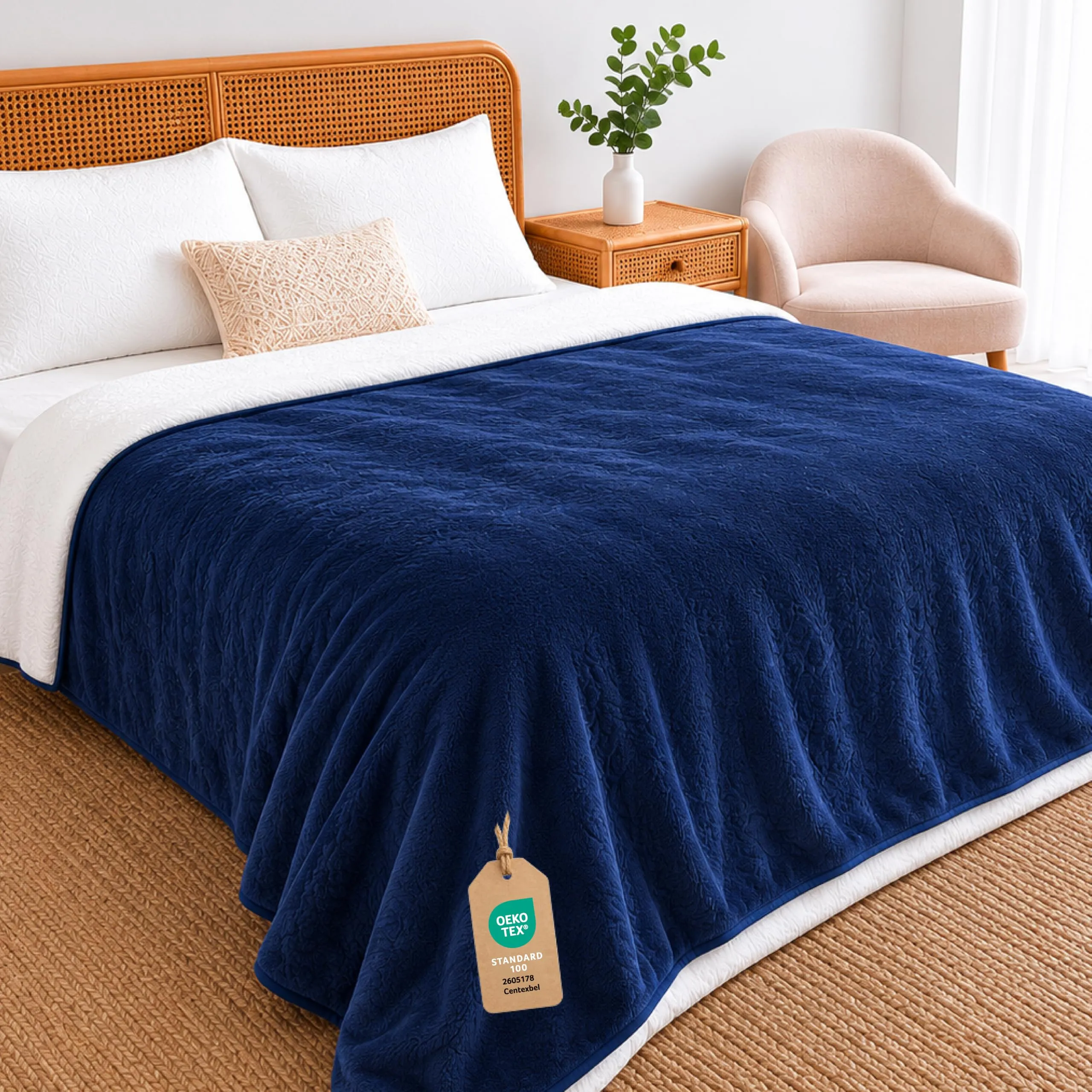 Twinzen Coperta Impermeable Cani 152x203 cm - Copridivano Pile Sherpa - immagine 1