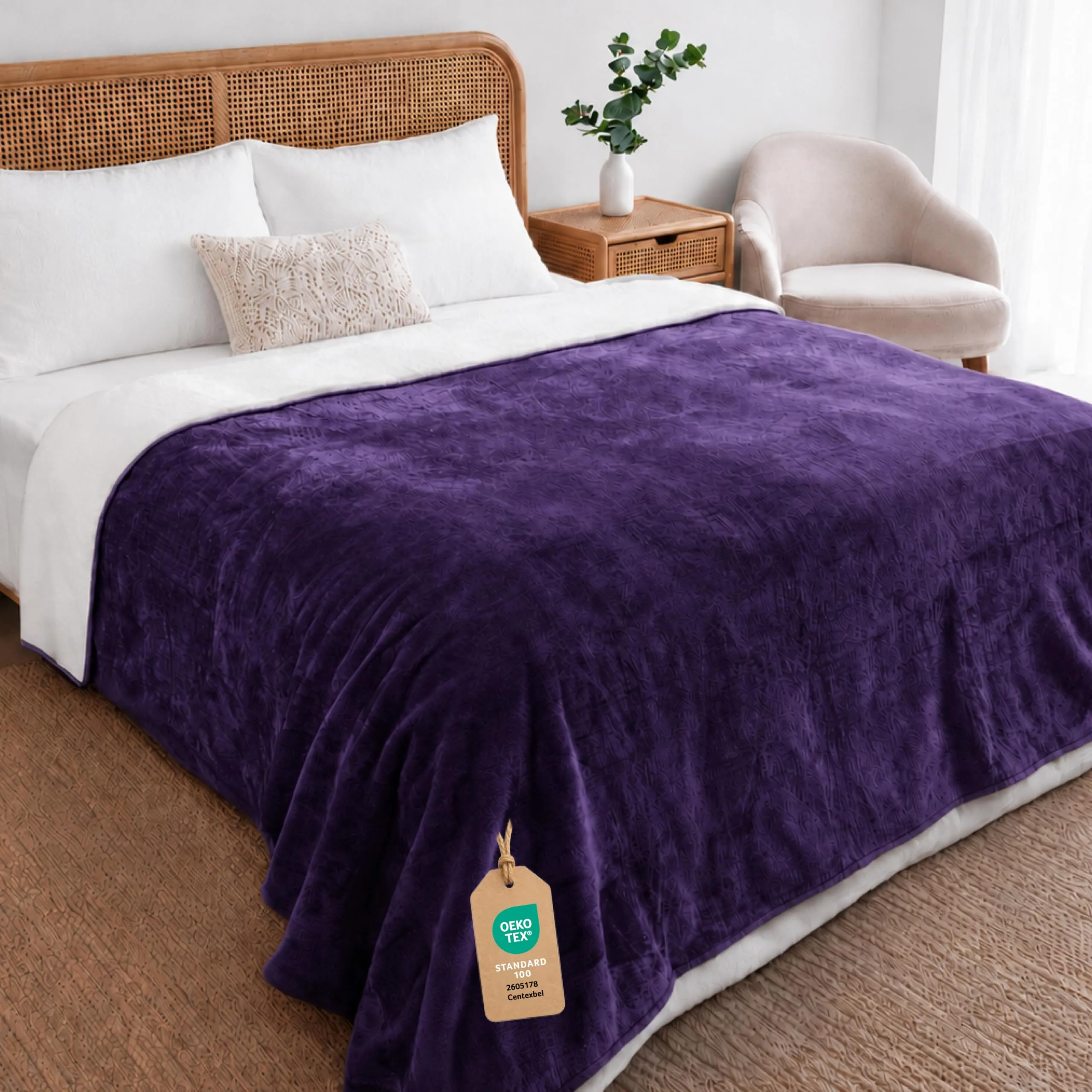Twinzen Coperta Impermeable Cani 152x203 cm - Copridivano Pile Sherpa - immagine 1