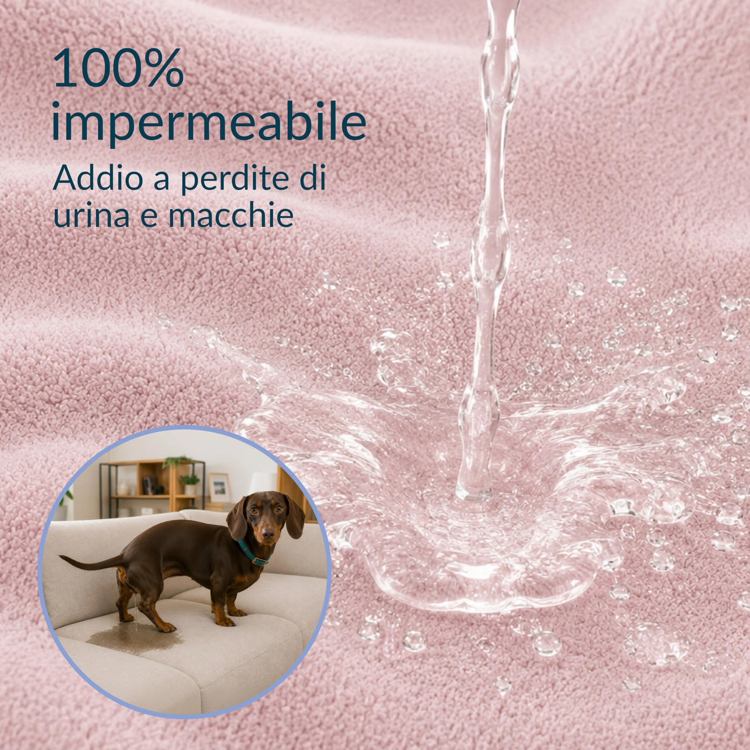 Twinzen Coperta Impermeable Cani 127x152 cm - Copridivano Pile Sherpa - immagine 6
