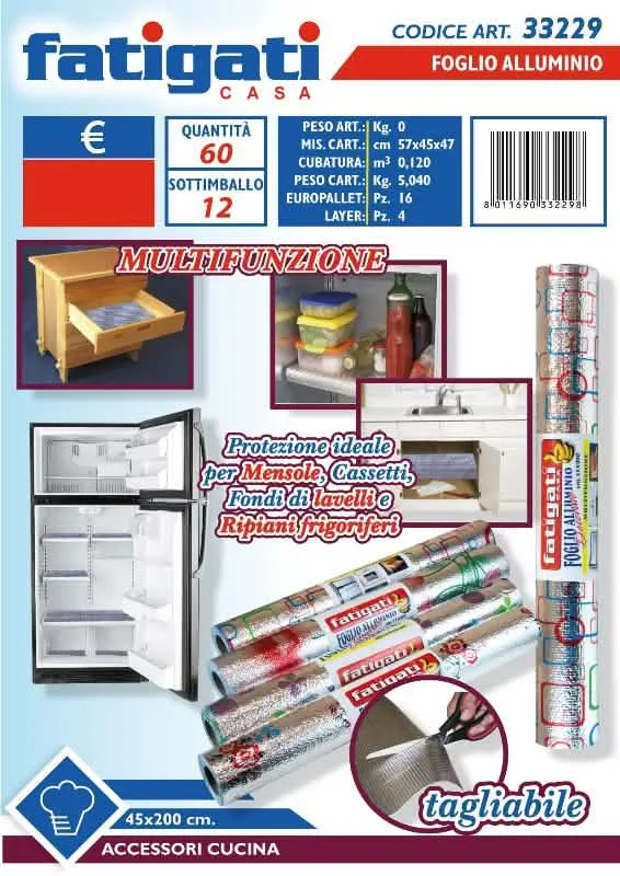 Rotolo di Alluminio Fatigati 200x45 per Uso Domestico - immagine 1