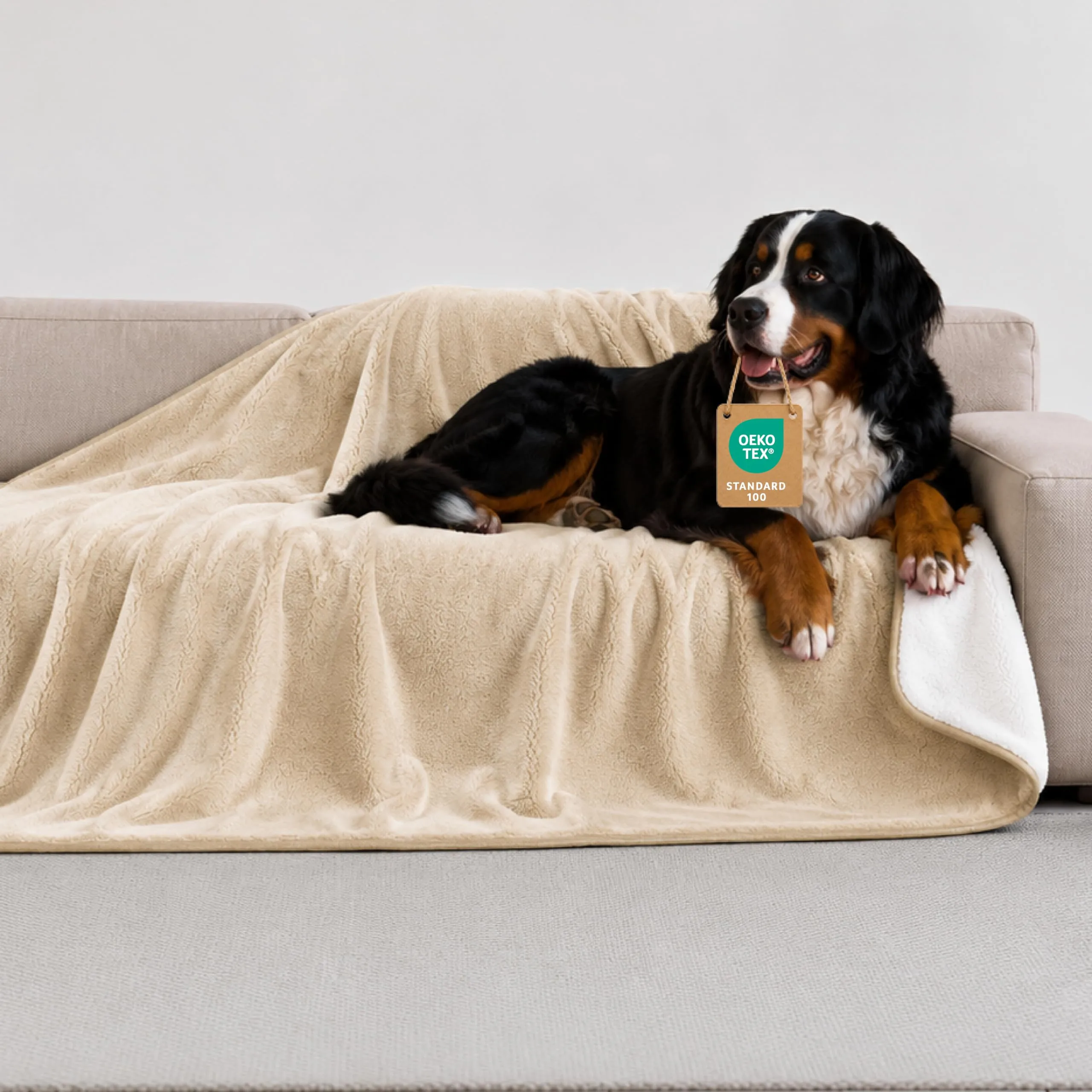 Twinzen Coperta Impermeable Cani 127x152 cm - Copridivano Pile Sherpa - immagine 1