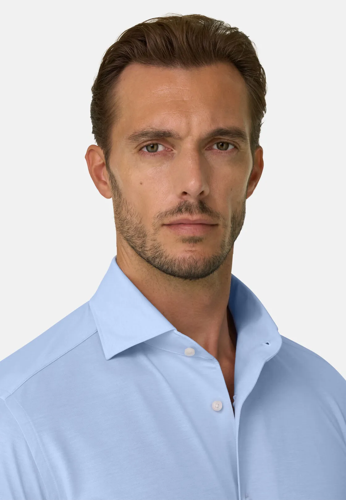 Boggi, Polo Camicia In Jersey Giapponese Regular Fit, Uomo, Azzurro, Taglia: XXL - immagine 3
