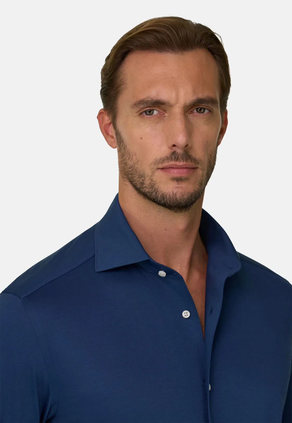 Boggi, Polo Camicia In Jersey Giapponese Regular Fit, Uomo, Navy, Taglia: XXXL - immagine 3