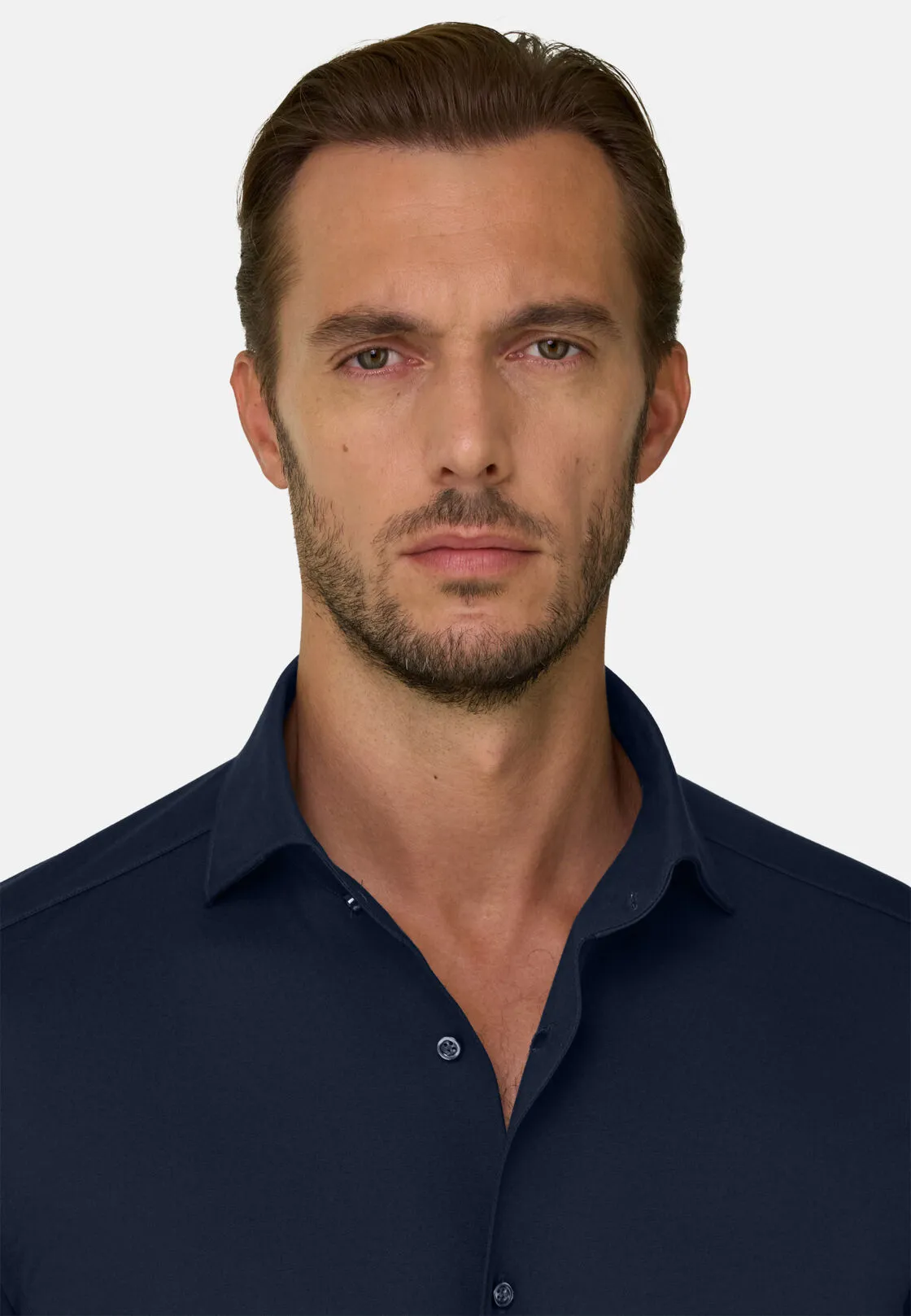 Boggi, Polo Camicia In Jersey Giapponese Regular Fit, Uomo, Navy scuro, Taglia: XL - immagine 3