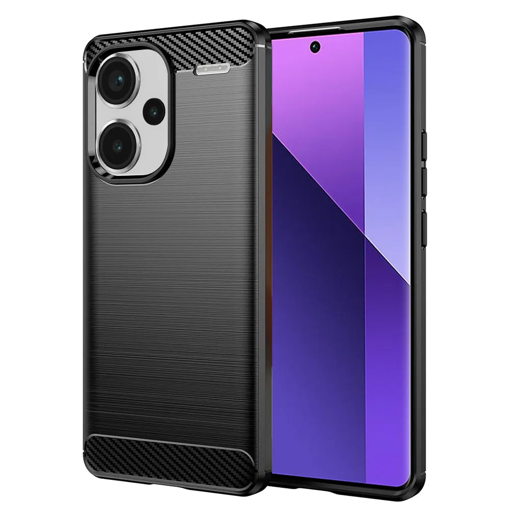 Custodia per Xiaomi Redmi Note 13 Pro+, Techsuit, Carbonio, Nera - immagine 1