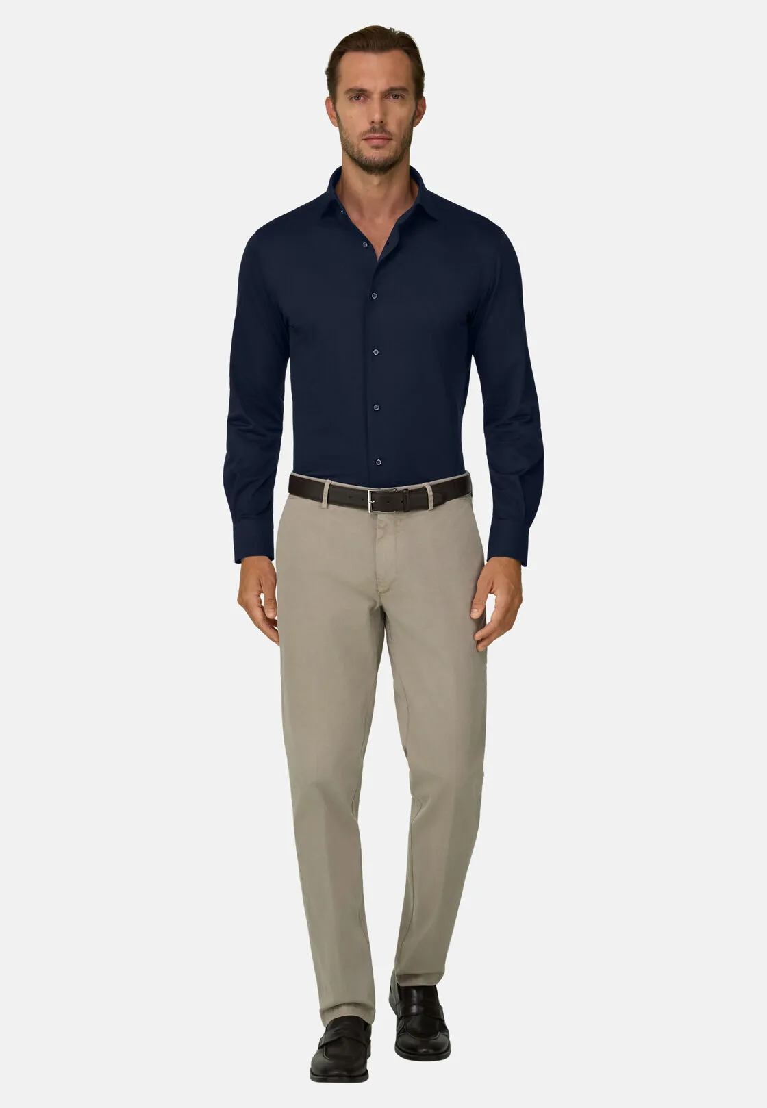 Boggi, Polo Camicia In Jersey Giapponese Regular Fit, Uomo, Navy scuro, Taglia: XS - immagine 2