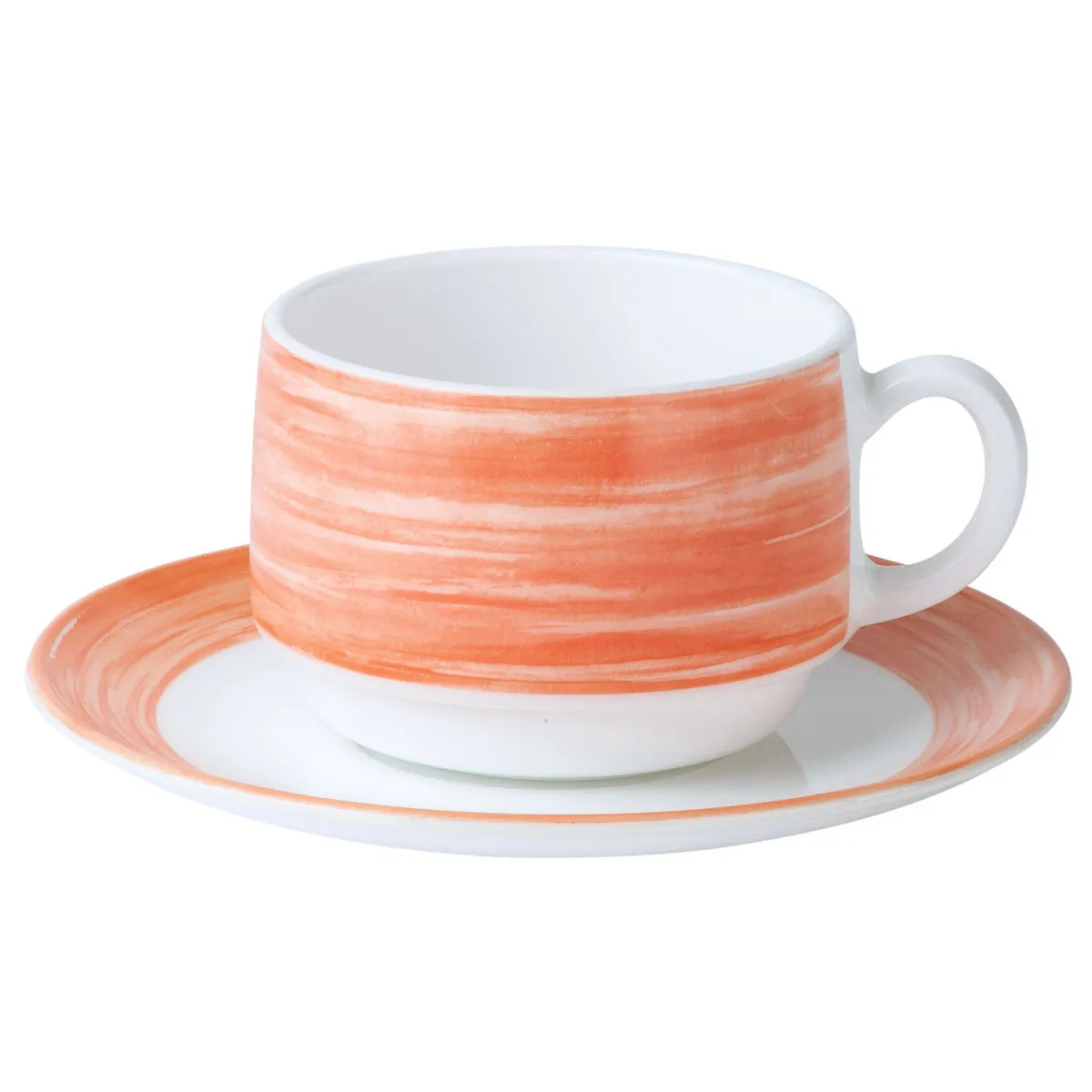 12x Arcoroc Tazza cappuccino Brush; 190 ml, 7.7x5.8 cm (ØxH); arancione; rotonda; 12 pz. / Pacco - immagine 1