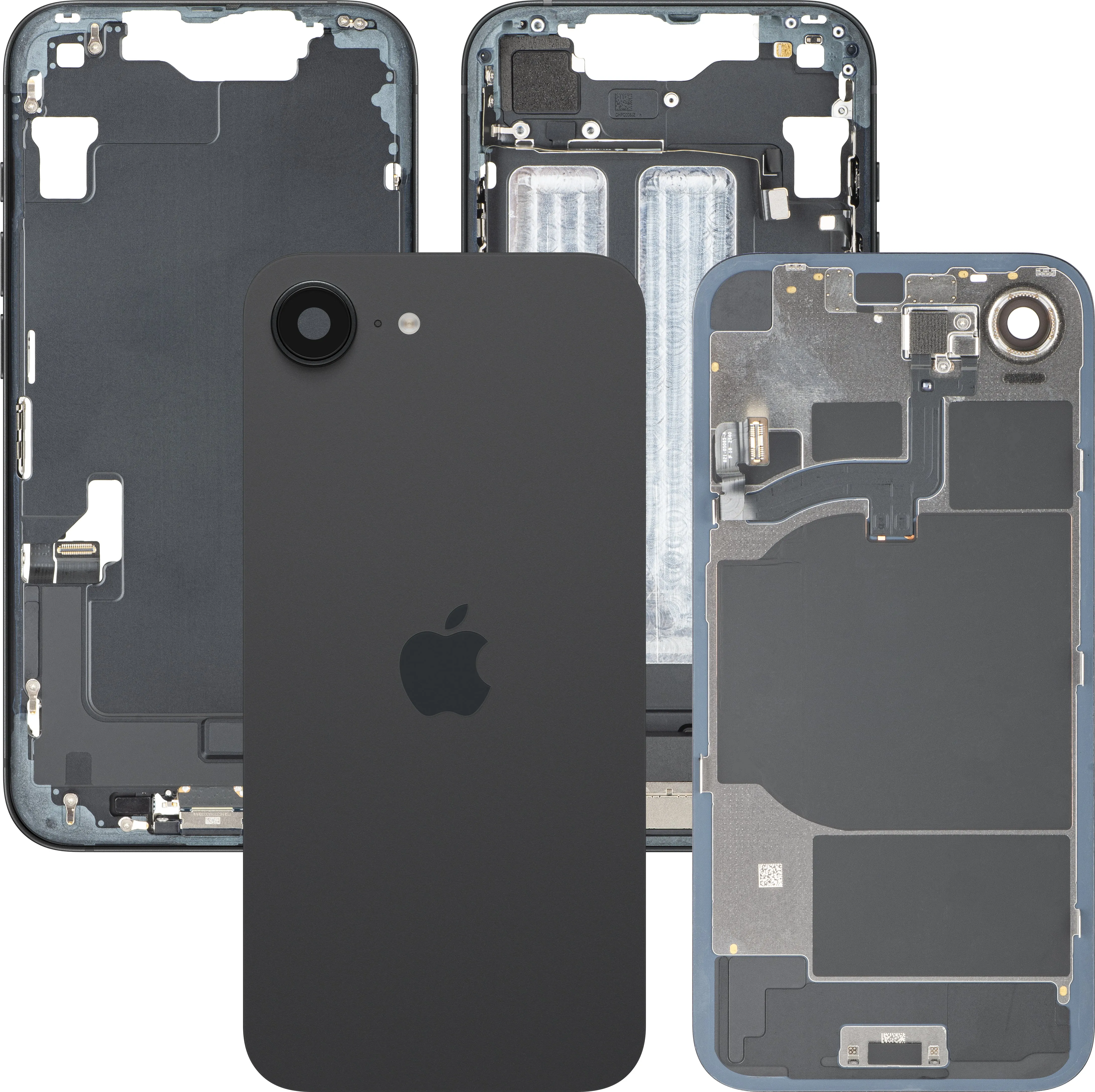 Copertura Batteria Apple iPhone 16e, Con Scocca Centrale, Parti Complete, Nero, Swap Premium - immagine 1
