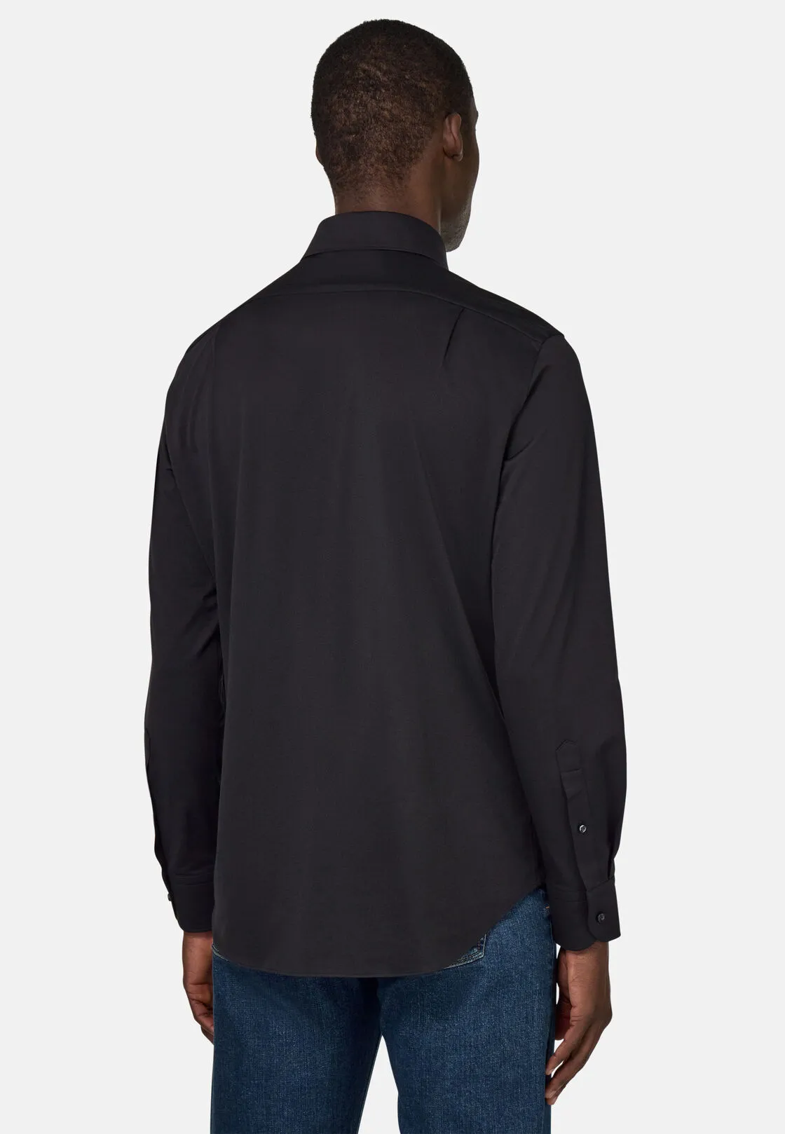 Boggi, Polo Camicia In Jersey Giapponese Regular Fit, Uomo, NERO, Taglia: XL - immagine 3