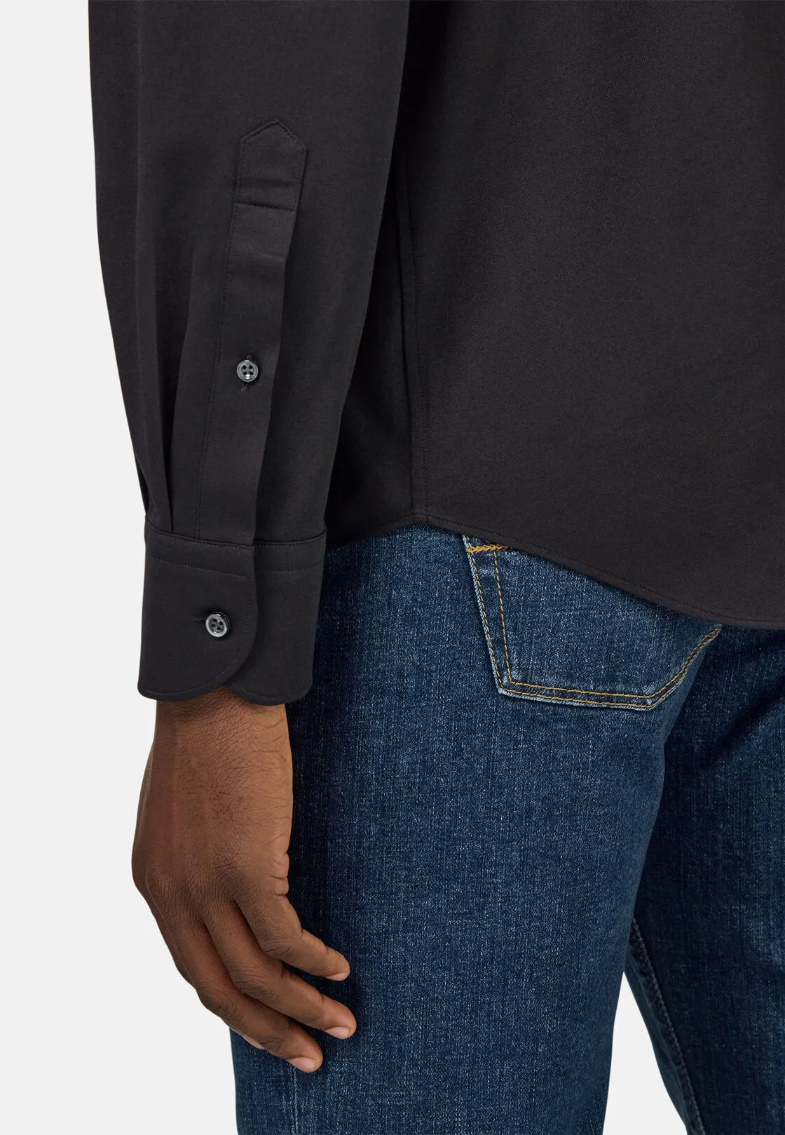 Boggi, Polo Camicia In Jersey Giapponese Regular Fit, Uomo, NERO, Taglia: XL - immagine 4