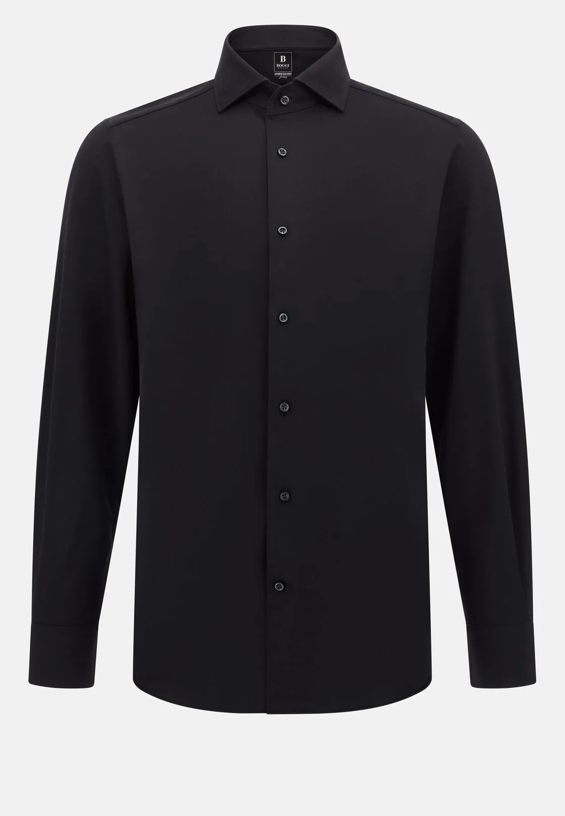 Boggi, Polo Camicia In Jersey Giapponese Regular Fit, Uomo, NERO, Taglia: XL - immagine 5