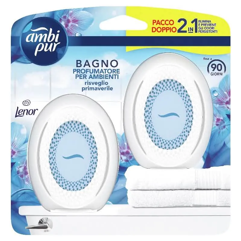 Deodorante per Ambiente Bagno Ambipur 2 Pezzi e Lenor R Primavera - immagine 1