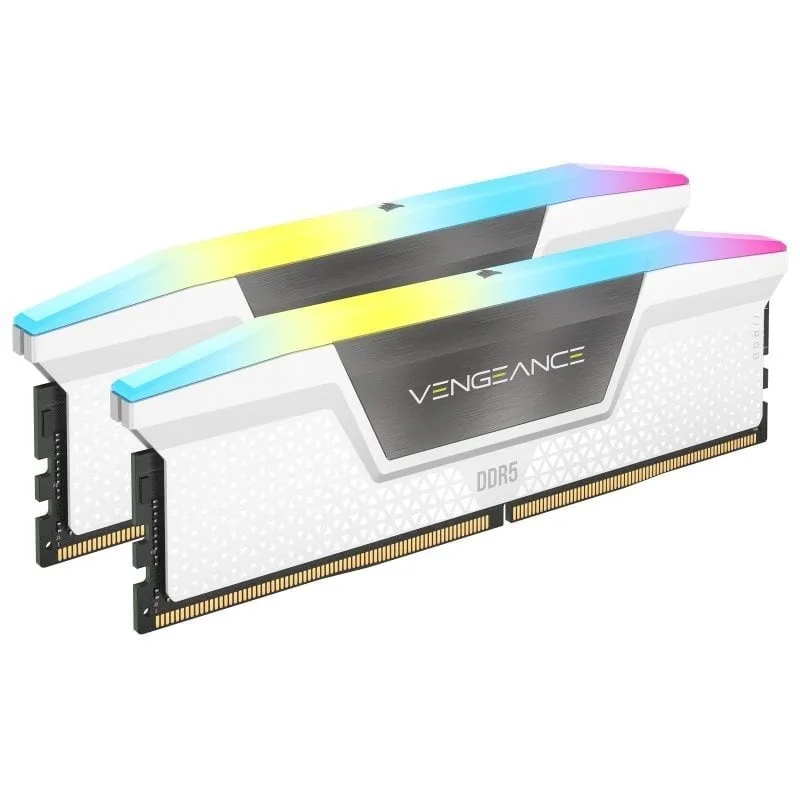 Corsair Vengeance RGB Bianco DDR5 5200 MHz 32 GB 2x16 GB CL40 - immagine 1