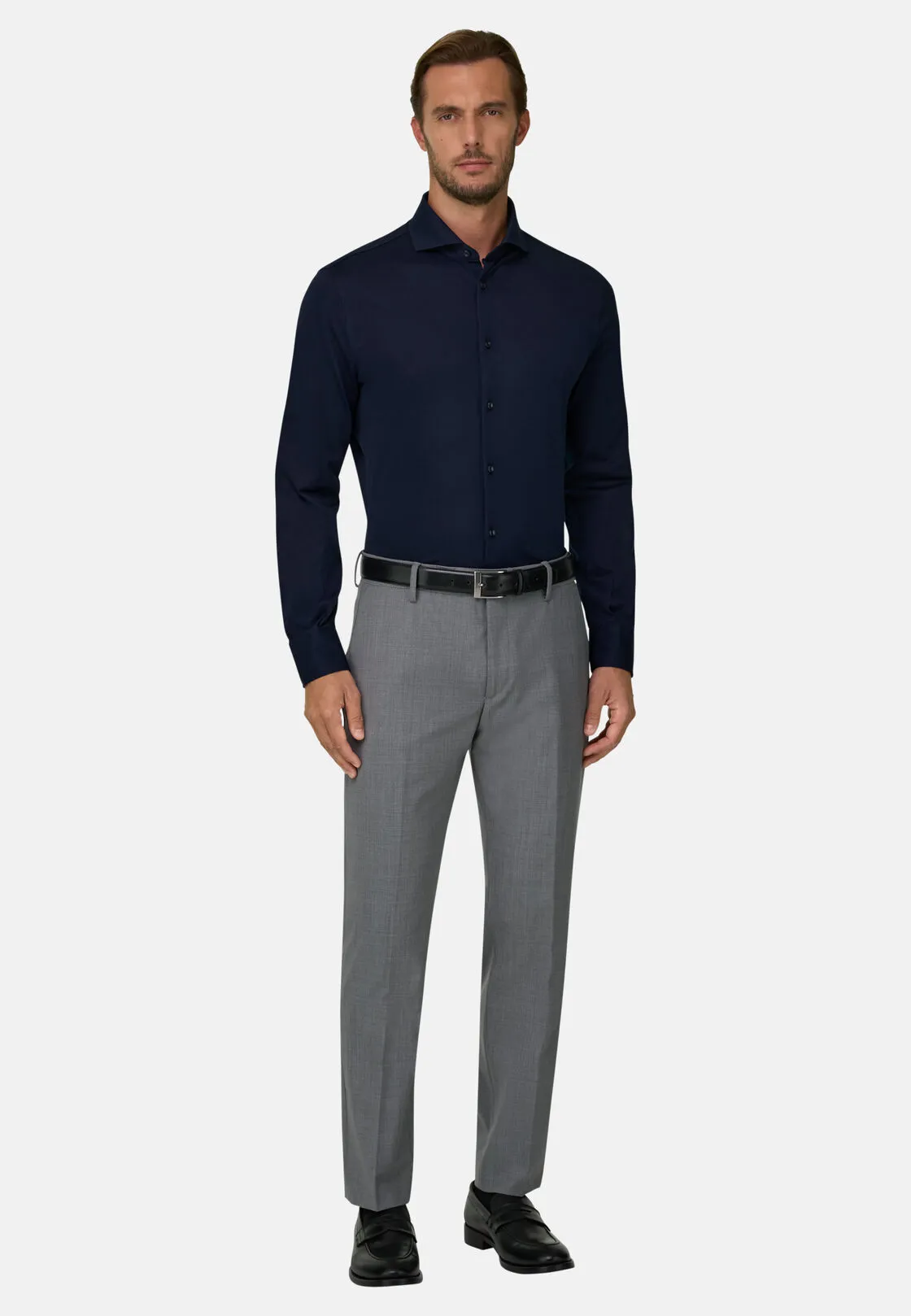 Boggi, Pantaloni In Lana Lavabile Elasticizzata, Uomo, Grigio, Taglia: 46 - immagine 2