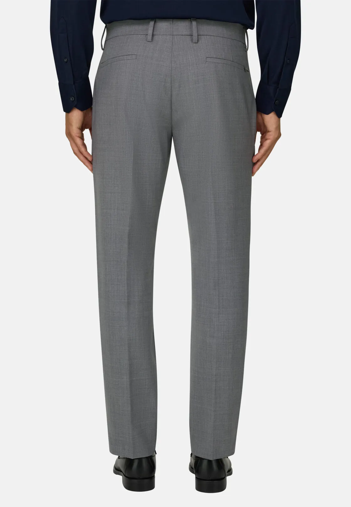 Boggi, Pantaloni In Lana Lavabile Elasticizzata, Uomo, Grigio, Taglia: 48 - immagine 5