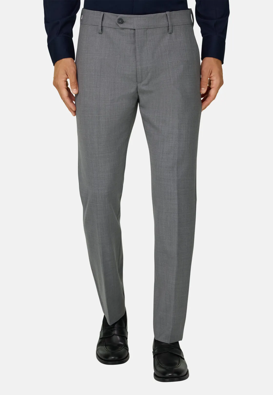 Boggi, Pantaloni In Lana Lavabile Elasticizzata, Uomo, Grigio, Taglia: 54 - immagine 1