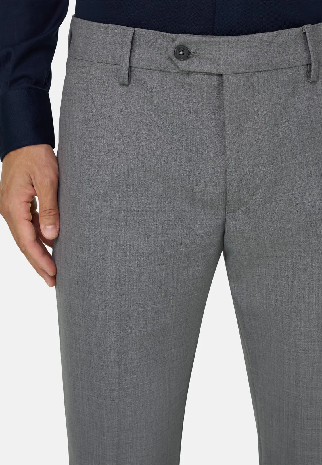 Boggi, Pantaloni In Lana Lavabile Elasticizzata, Uomo, Grigio, Taglia: 56 - immagine 3