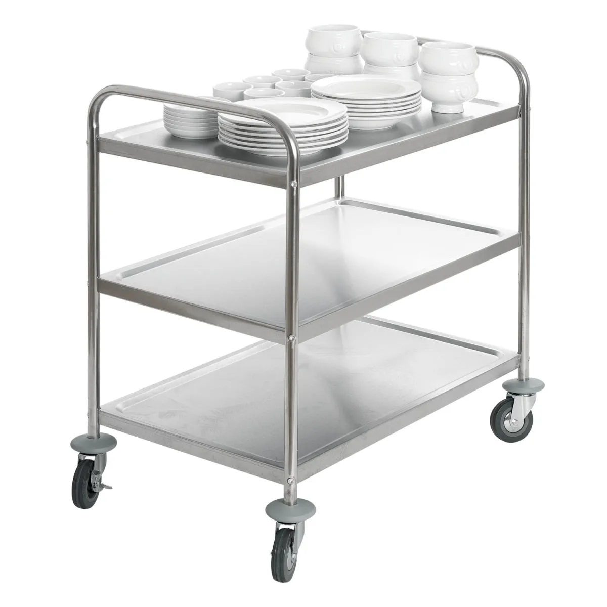 PULSIVA Carrello di servizio Standard 3B; 85x54x93 cm (LxPxH); argento - immagine 1