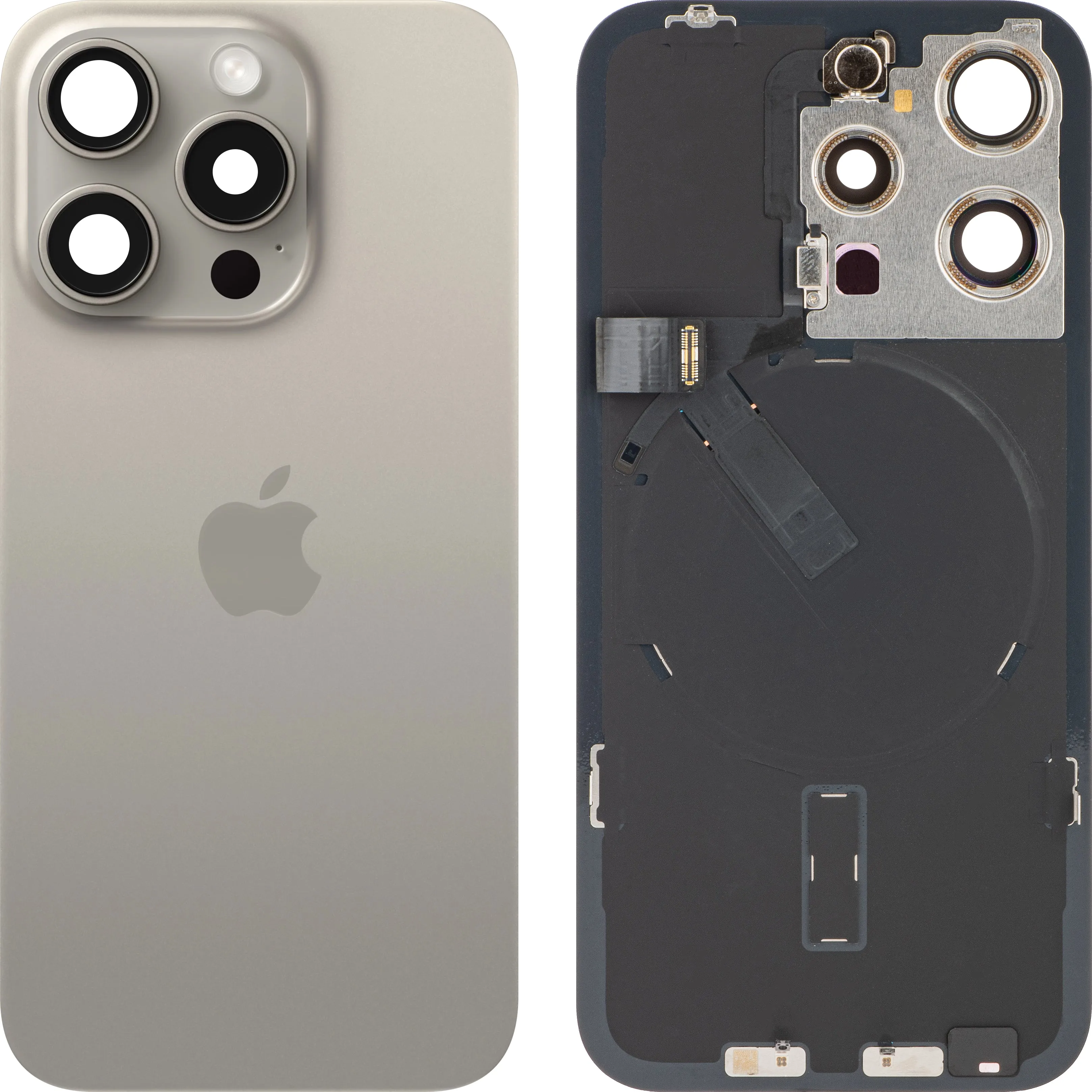 Cover Batteria Apple iPhone 15 Pro, Beige (Titanio Naturale), Swap Premium - immagine 1