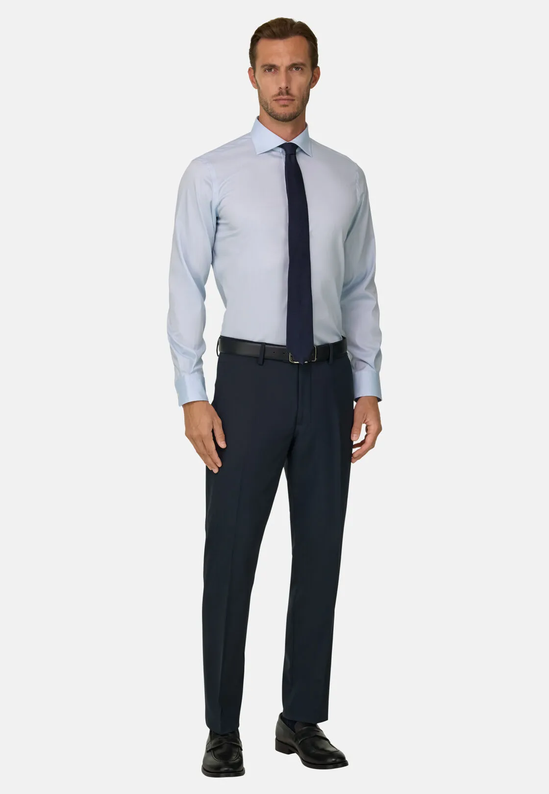 Boggi, Pantaloni In Lana Lavabile Elasticizzata, Uomo, Blu, Taglia: 46 - immagine 2