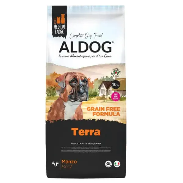 Aldog Terra Adult Medium/Large Gluten e Grain Free al manzo 10 kg - Croccantini per cani - immagine 1