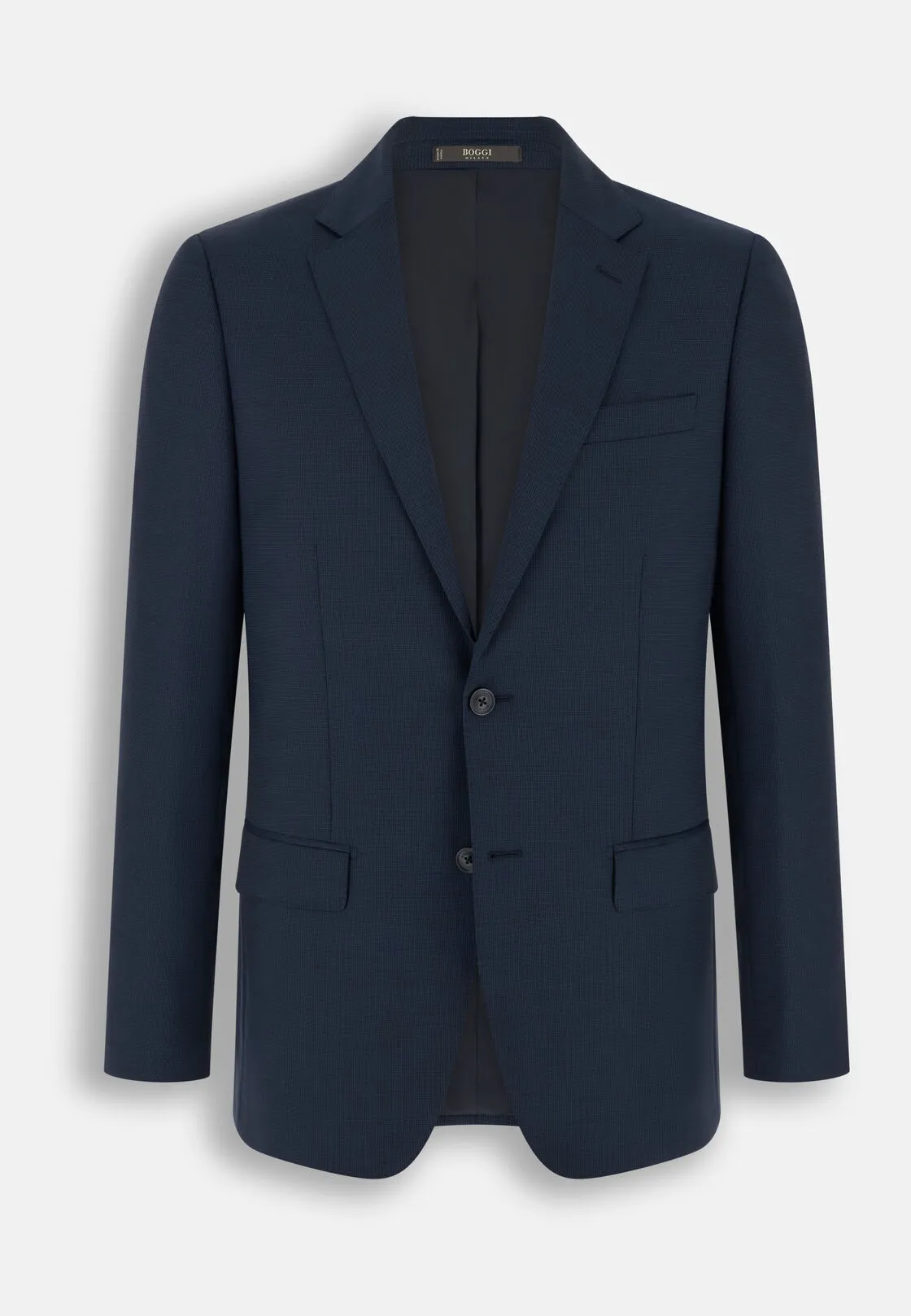 Boggi, Abito Micro Fantasia In Lana Elasticizzata, Uomo, Navy, Taglia: 46 - immagine 6