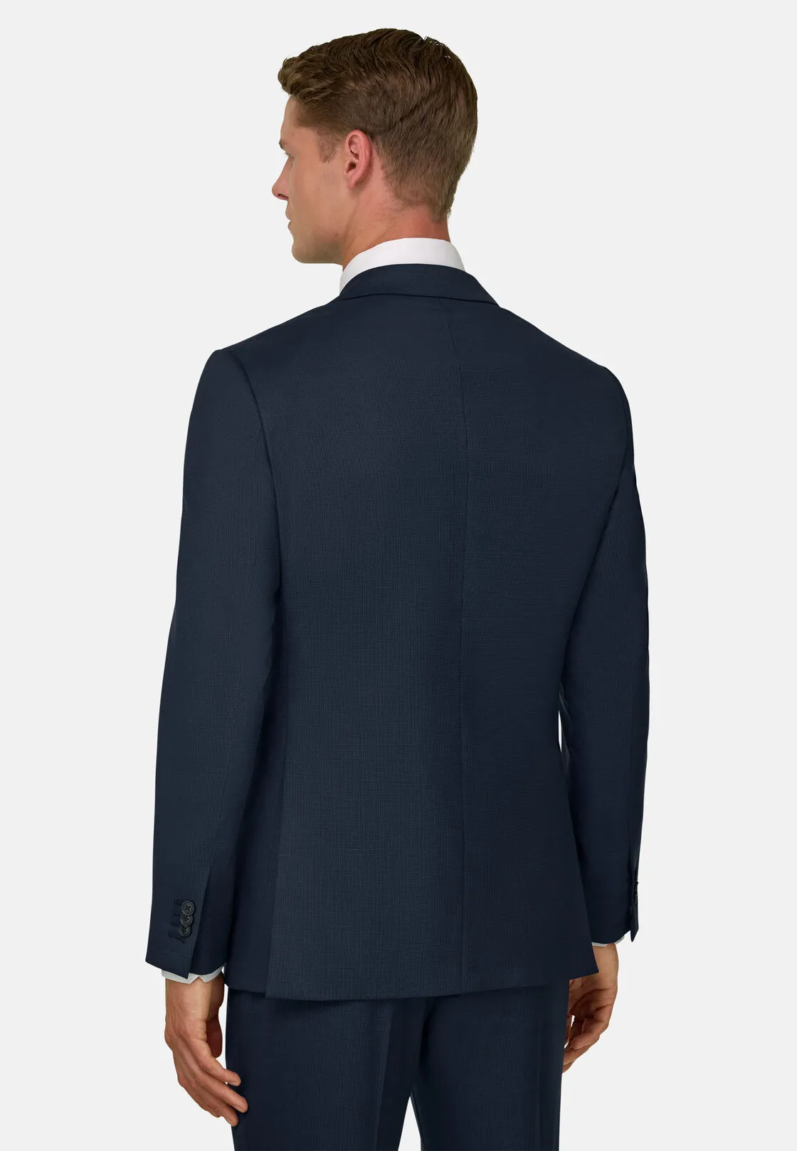 Boggi, Abito Micro Fantasia In Lana Elasticizzata, Uomo, Navy, Taglia: 48 - immagine 5