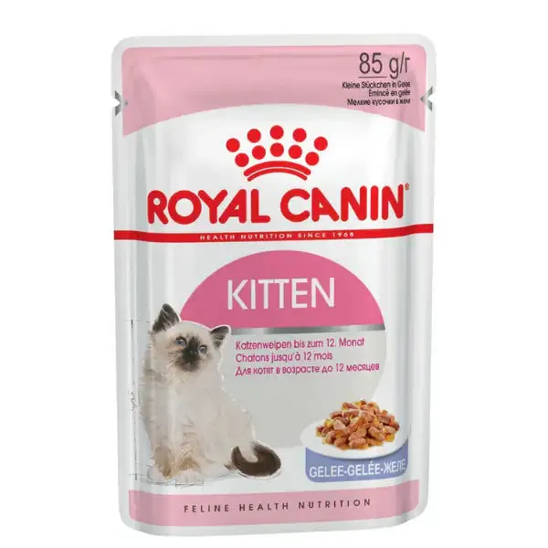 Royal Canin Kitten Instinctive 85 gr In ricca gelatina - confezione da 12 pezzi - Cibo umido per gatti - immagine 1