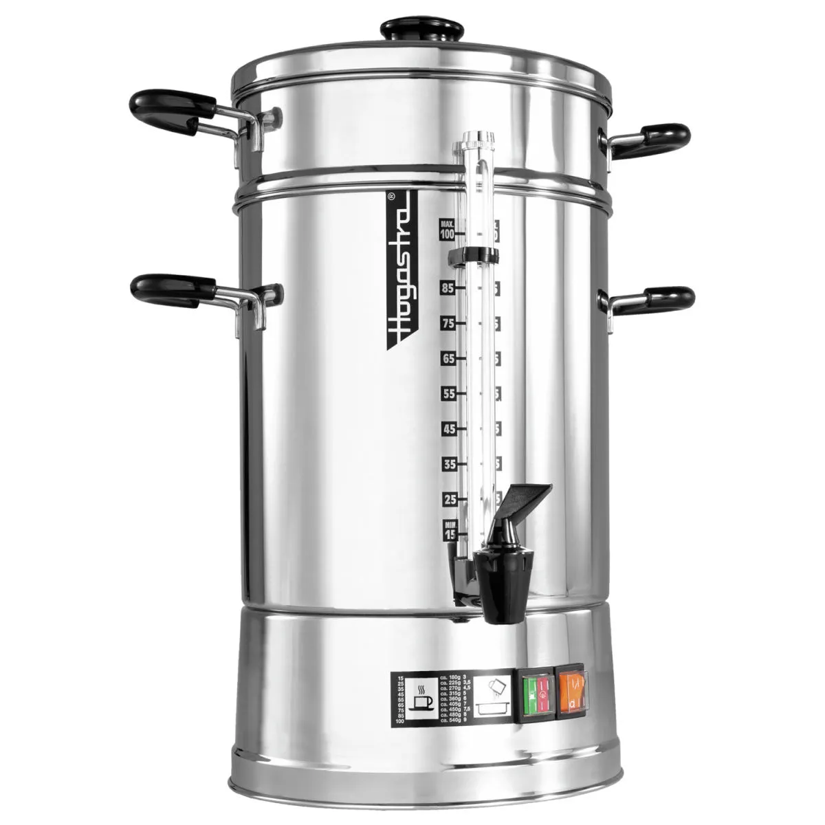 Hogastra Percolatore caffè CNS-100; 12500 ml, 26x53 cm (ØxH); argento/nero - immagine 1
