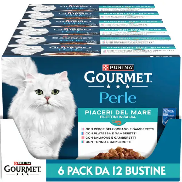 Purina Gourmet Perle selezionate Filettini in salsa multipack 12x85 gr Piaceri del Mare - immagine 1