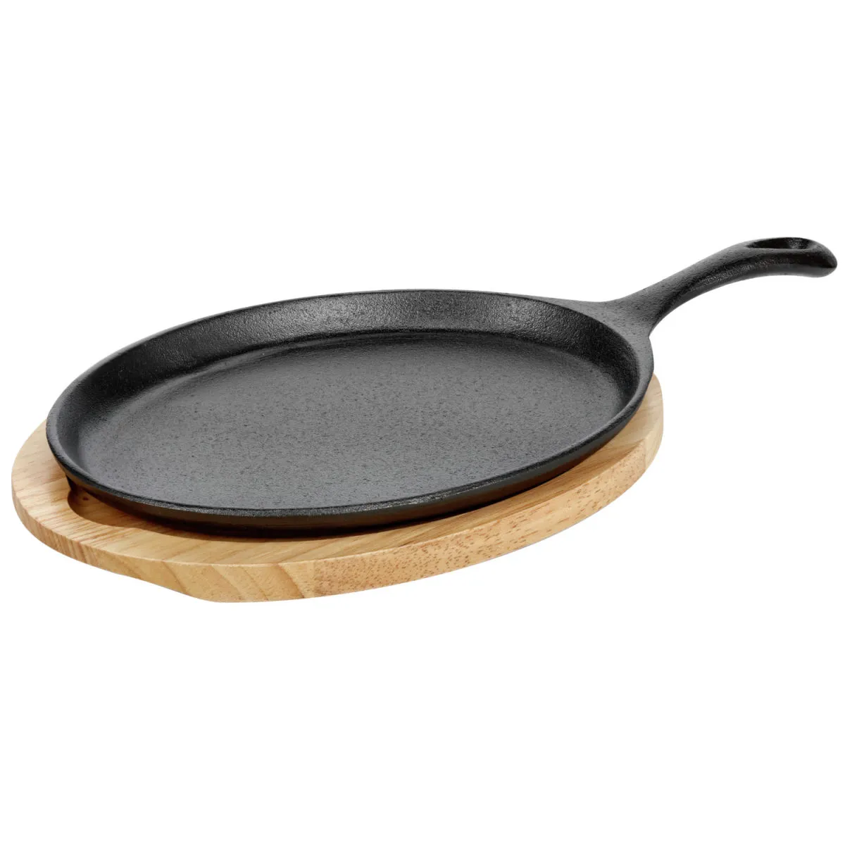 PULSIVA Piatto per carne con base in legno Smart; 24.5x18 cm (LxL); nero; ovale - immagine 1